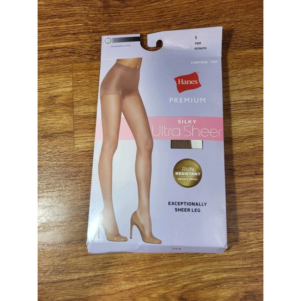 Hanes Premium Silky‎ Ultra Sheer Control Top S Pantyhose Nude